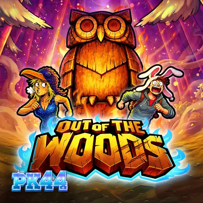 Cenário sombrio e florestal do jogo de slot Out Of The Woods com elementos góticos